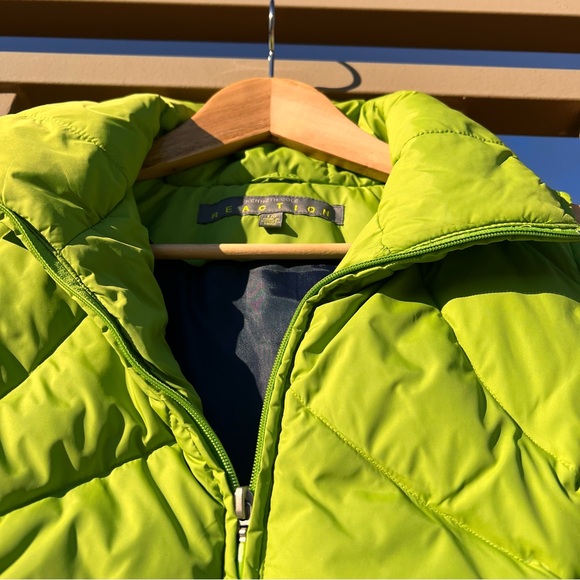 ⬇️Kenneth Cole Reaction Womens Vest Size L Color Lime W/Navy Inside Quilted - Picture 4 of 12